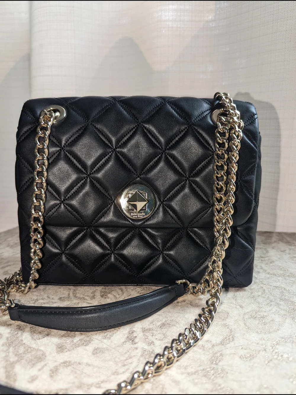 NWOT- Kate Spade Natalia Quilted Small Flap Bag with Gold Hardware